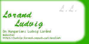 lorand ludvig business card